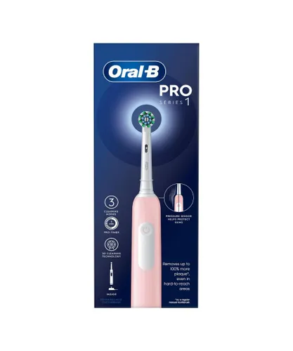 Oral B Unisex Oral-B Pro 1 Cross-Action Electric Rechargeable Toothbrush with 3 Modes, Pink - One Size