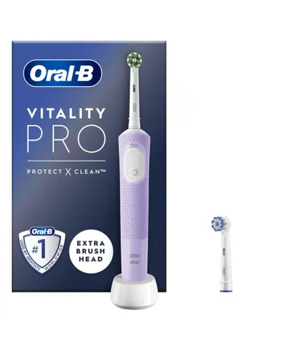 Oral B Unisex Oral-B Vitality Pro Electric Rechargeable Toothbrush with 2 Brush Heads, Lilac - Green - One Size