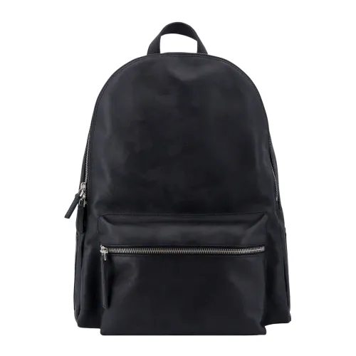 Orciani , Black Leather Bucket Backpack & Backpack ,Black male, Sizes: ONE SIZE