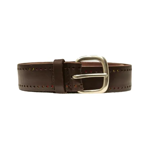 Orciani , Brown Leather Belt with Decorated Profile ,Brown male, Sizes: