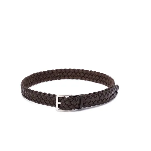 Orciani , `Chevrette` Braided Belt ,Brown male, Sizes: