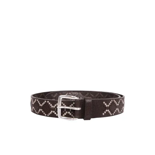 Orciani , Frog leather Belt ,Brown male, Sizes: