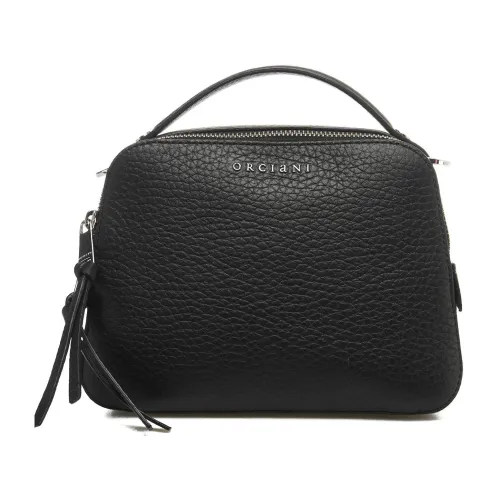 Orciani , Logo Mini Bag with Two-Way Zip ,Black female, Sizes: ONE SIZE