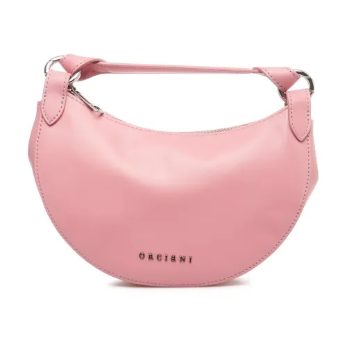 Orciani , Zip Closure Handbag with Logo Details ,Pink female, Sizes: ONE SIZE