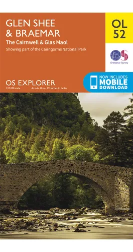 Ordnance Survey Glen Shee & Braemar   OS Explorer OL52 Map