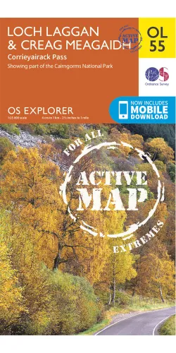 Ordnance Survey Loch Laggan & Creag Meagaidh, Corrieyairack Pass   OS Explorer Active OL55 Map