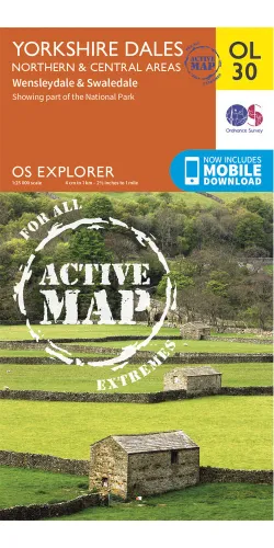Ordnance Survey Yorkshire Dales   Northern & Central Areas   OS Explorer Active OL30 Map