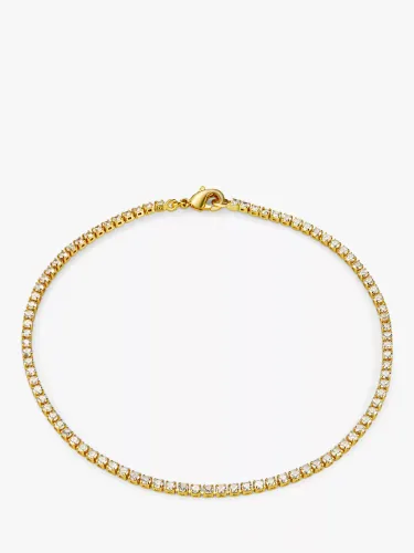 Orelia Crystal Tennis Anklet, Gold - Gold - Female