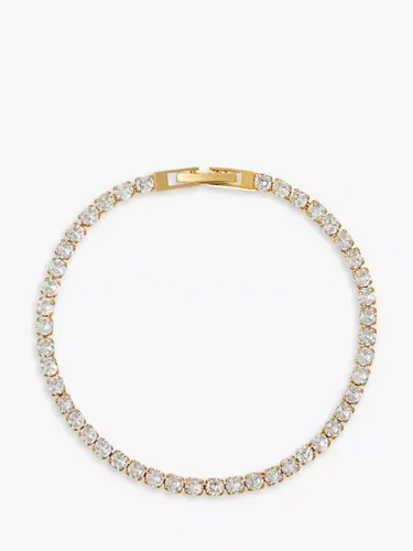 Orelia Crystal Tennis Bracelet, Gold - Gold - Female