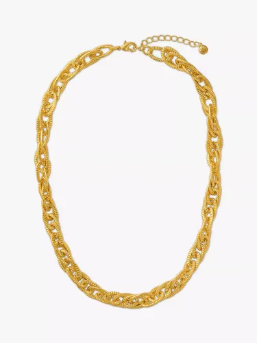 Orelia Interlocking Oval Link Statement Necklace, Gold - Gold - Female