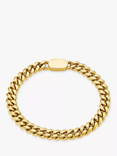 Orelia & Joe Chunky Flat Curb & Solid Clasp Bracelet - Gold - Female