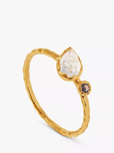 Orelia Luxe Molten Moonstone Cocktail Ring, Gold - Gold - Female - Size: Medium/Large