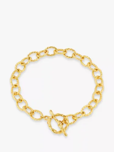 Orelia Rope Textured Link T-Bar Bracelet, Gold - Gold - Female