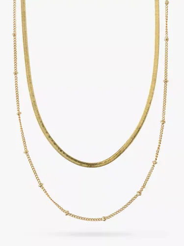 Orelia Satellite & Snake Layered Chain Necklace, Pale Gold - Pale Gold - Female
