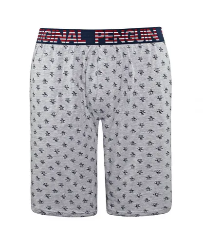 Original Penguin Lounge Mens Grey Jersey Shorts Cotton