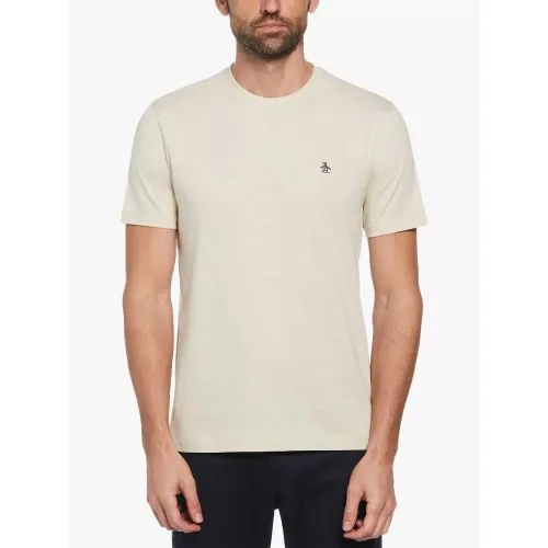 Original Penguin Mens Oatmeal Pin Point Embroidered T-Shirt