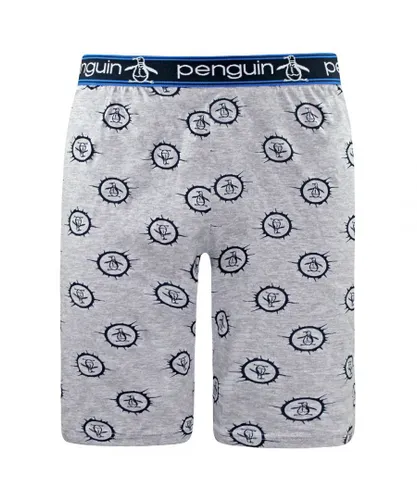 Original Penguin Pete Stamp Mens Grey Lounge Shorts Cotton