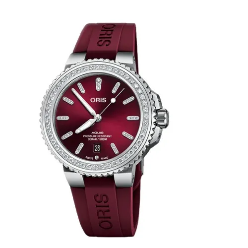 Oris , Aquis Date Diamonds Red Dial ,Red female, Sizes: ONE SIZE