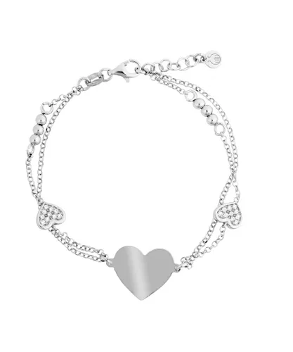 Orphelia 'Heart' WoMens 925 Sterling Silver Bracelet - ZA-7384 - One Size