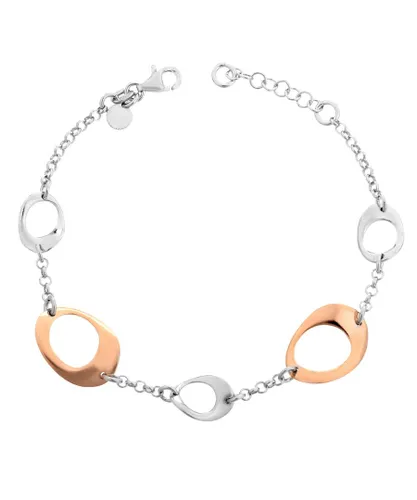 Orphelia 'Isotta' WoMens 925 Sterling Silver Bracelet - Silver/Rose ZA-7192 - Silver & Rose Gold - One Size