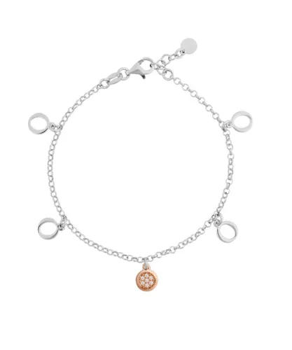 Orphelia 'Maite' WoMens 925 Sterling Silver Bracelet - Silver/Rose ZA-7376 - Silver & Rose Gold - One Size