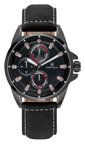 Orphelia Men's Multi Dial Quartz Watch with Leather Strap