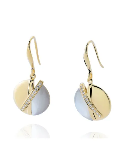 Orphelia 'Moragene' WoMens 925 Sterling Silver Drop Earrings - Gold ZO-7506/G - One Size