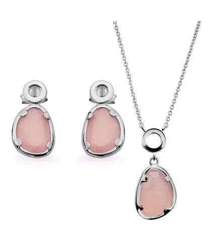 Orphelia 'Rivera' WoMens 925 Sterling Silver Set: Necklace + Earrings - SET-7480/PC - One Size