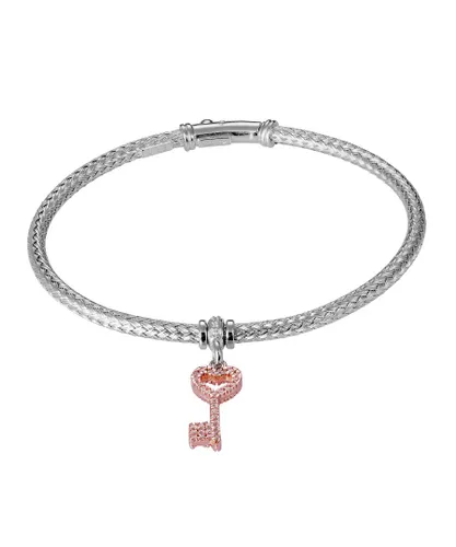 Orphelia WoMens 925 Sterling Silver Bracelet - Silver/Rose ZA-7399 - Silver & Rose Gold - One Size