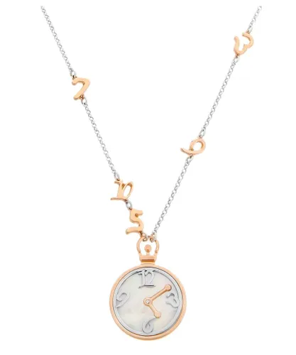 Orphelia WoMens 925 Sterling Silver Necklace - Silver/Rose ZK-7174/1 - Silver & Rose Gold - One Size