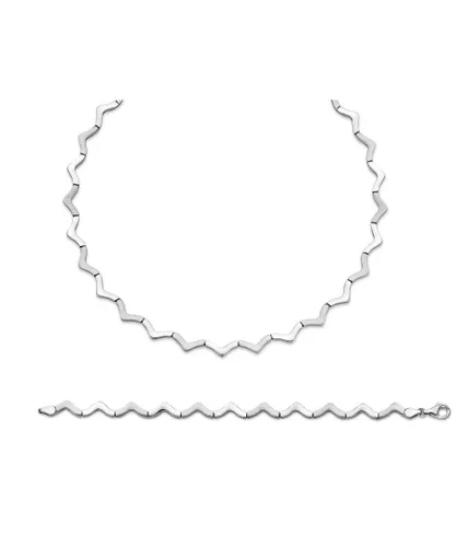 Orphelia WoMens 925 Sterling Silver Set: Chain + Bracelet - SET-040 - One Size