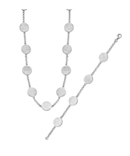 Orphelia WoMens 925 Sterling Silver Set: Chain + Bracelet - SET-045 - One Size