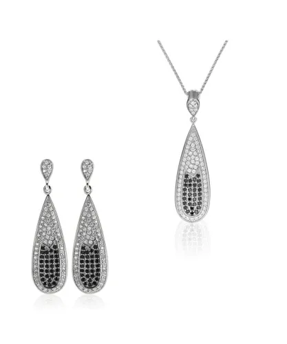 Orphelia WoMens 925 Sterling Silver Set: Chain-Pendant + Earrings - SET-5176 - One Size