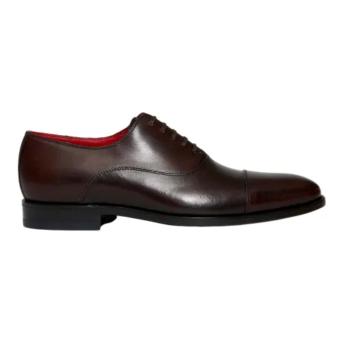 Ortigni , Brown Leather Lace-up Oxfords ,Brown male, Sizes: