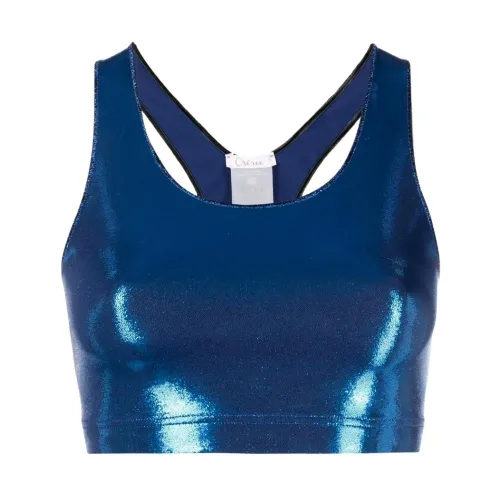 Oseree , Laminated Sporty TOP ,Blue female, Sizes: