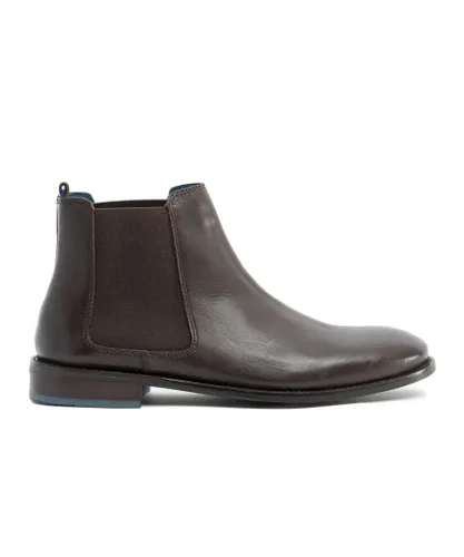 Oswin Hyde Mens Douglas Brown Leather Chelsea Boots