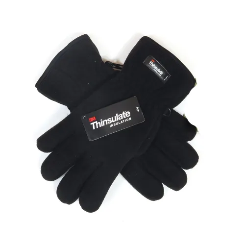 Otterdene Mens Weather Resistant Gloves: Black: L-XL