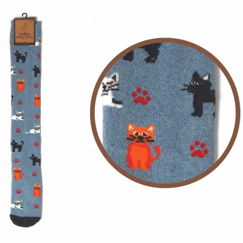Otterdene Womens Welly Socks: Cats Colour: Cats