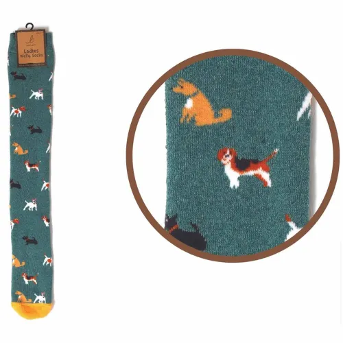 Otterdene Womens Welly Socks: Dogs Colour: Dogs