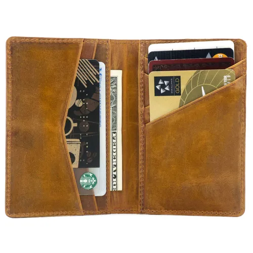 Otto Angelino Genuine Leather Bifold Card and Cash Wallet