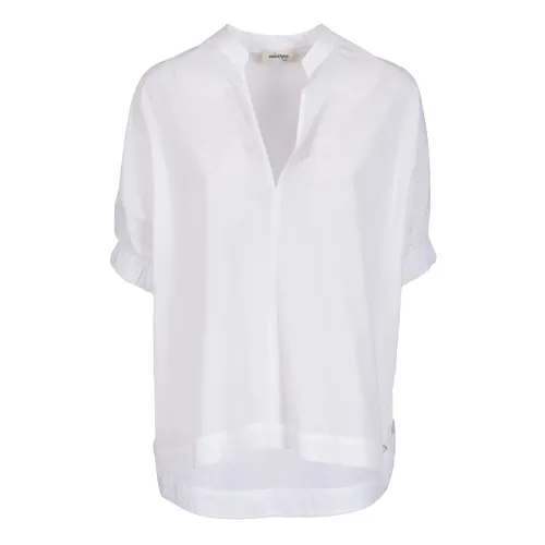 Ottod'Ame , White Shirt with V-Neck ,White female, Sizes: