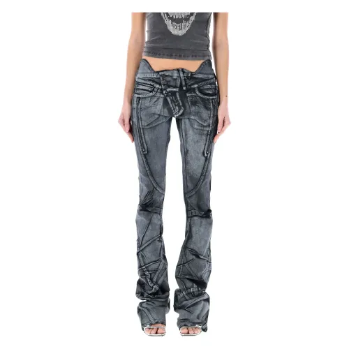 Ottolinger , Drape Denim Stylish Jeans ,Black female, Sizes: