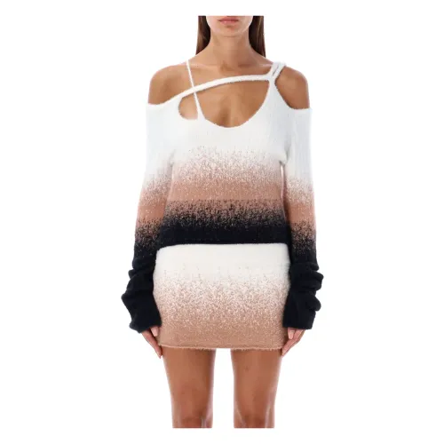 Ottolinger , Soft Knit Off Shoulder Sweater ,Black female, Sizes: