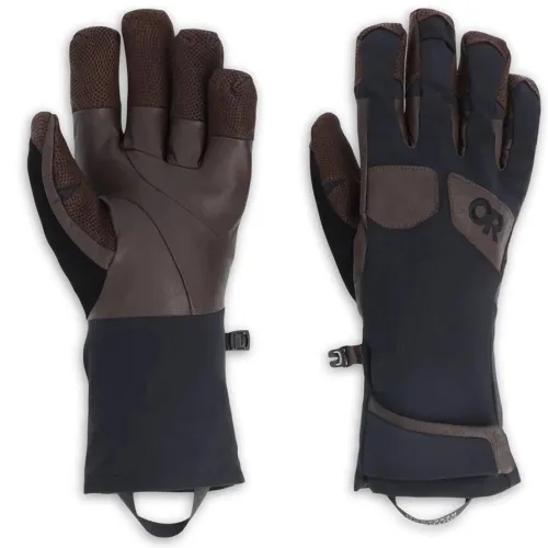 Outdoor Research Extravert Gloves: Black/Brown: S