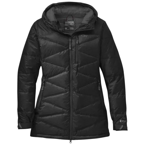 Outdoor Research Womens Floodlight Down Parka: Black/Charcoal: XS