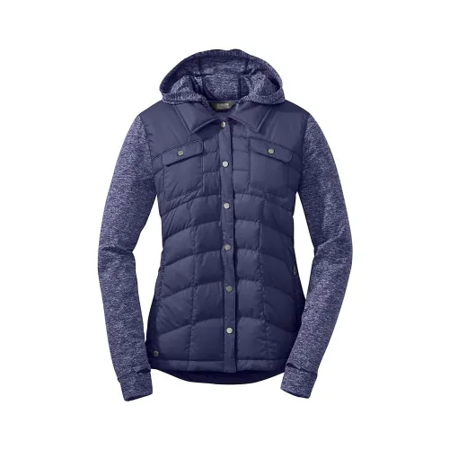 Outdoor Research Womens Plaza Hybrid Down Jacket: Blue Violet: L