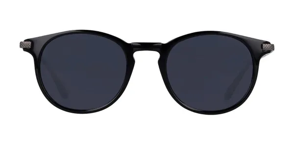 Oval Full Rim Plastic Men's Prescription Sunglasses Black Size 49 - SmartBuy Collection