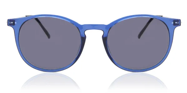 Oval Full Rim Plastic Men's Prescription Sunglasses Blue Size 49 - SmartBuy Collection
