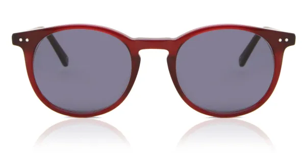 Oval Full Rim Plastic Men's Prescription Sunglasses Red Size 49 - SmartBuy Collection