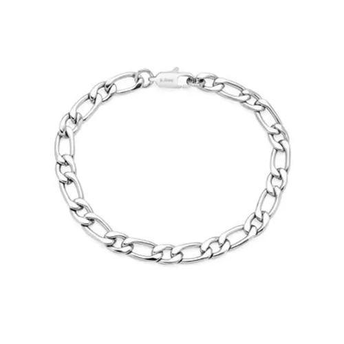 Over & Over 7mm Silver Steel Chain Bracelet - Silver